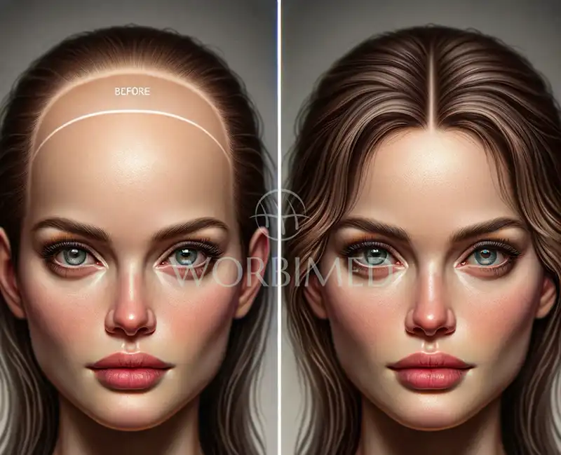 Forehead reduction before and after